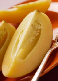 Pepino Dulce (Solanum Muricatum) -Sowexotic Shop pepino dulce fruit cut open